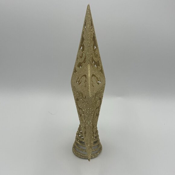 Kurt Adler Unlit Gold Glittered 5-Point Star Christmas Treetop, 8" - Picture 6 of 8